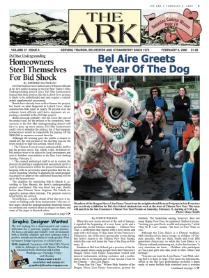 Front page of The Ark, February 8, 2006