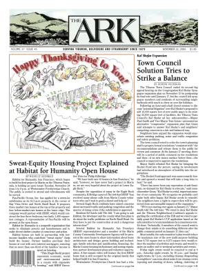 Front page of The Ark, November 22, 2006