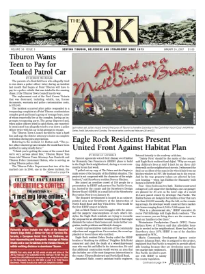 Front page of The Ark, January 24, 2007