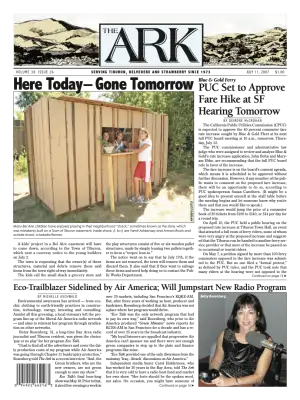 Front page of The Ark, July 11, 2007