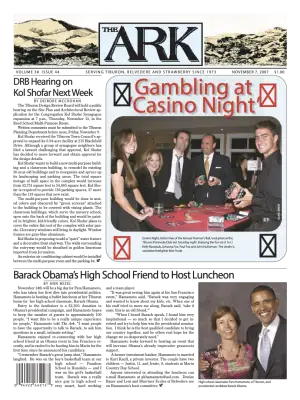 Front page of The Ark, November 7, 2007