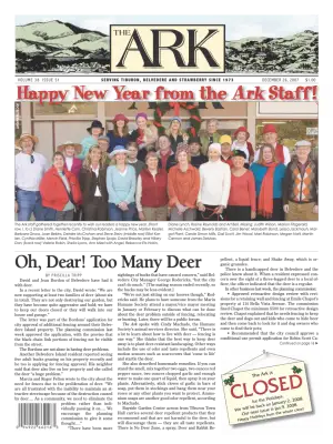 Front page of The Ark, December 26, 2007
