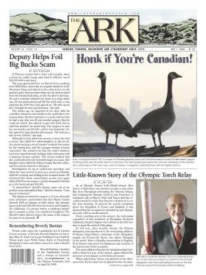 Front page of The Ark, May 7, 2008