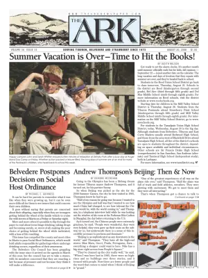 Front page of The Ark, August 20, 2008