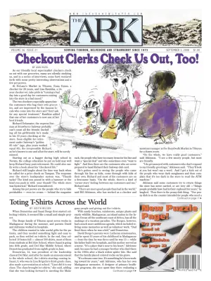 Front page of The Ark, September 3, 2008