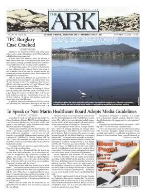 Front page of The Ark, September 10, 2008