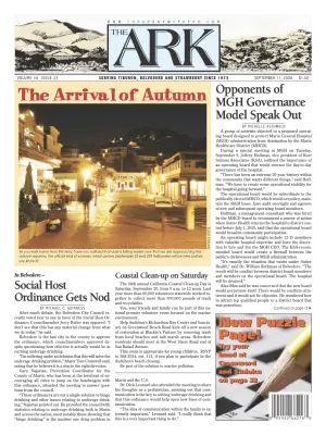 Front page of The Ark, September 17, 2008