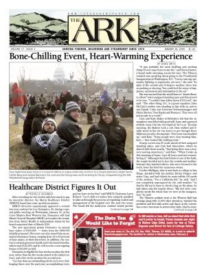Front page of The Ark, January 28, 2009