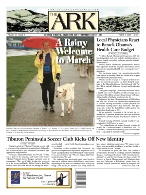 Front page of The Ark, March 4, 2009