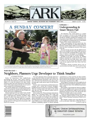 Front page of The Ark, August 18, 2010