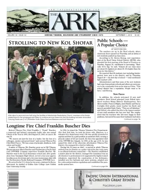 Front page of The Ark, September 1, 2010