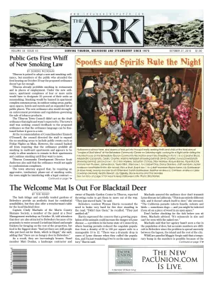Front page of The Ark, October 27, 2010