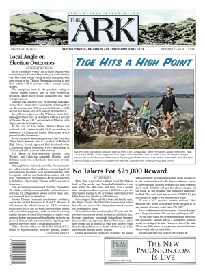 Front page of The Ark, November 10, 2010