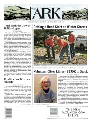 Front page of The Ark, December 22, 2010