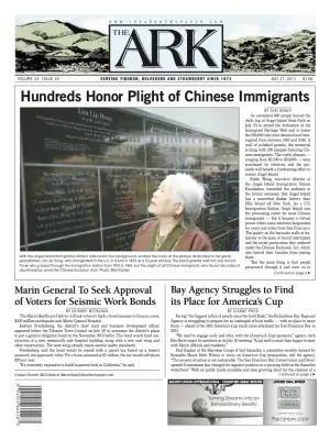 Front page of The Ark, July 27, 2011