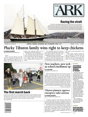 Front page of The Ark, August 31, 2011