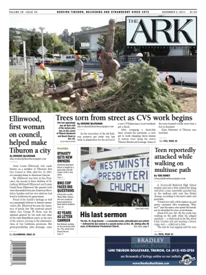 Front page of The Ark, November 2, 2011