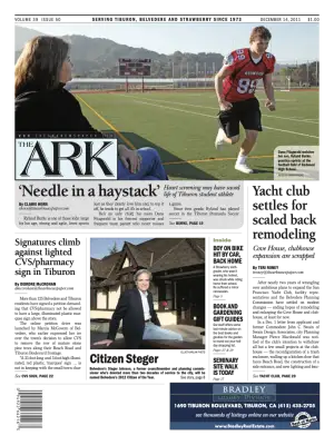 Front page of The Ark, December 14, 2011