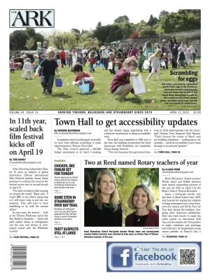 Front page of The Ark, April 11, 2012