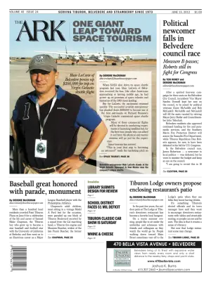 Front page of The Ark, June 13, 2012