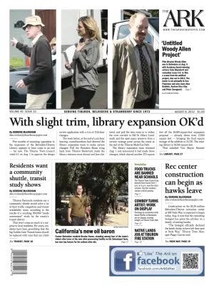 Front page of The Ark, August 8, 2012
