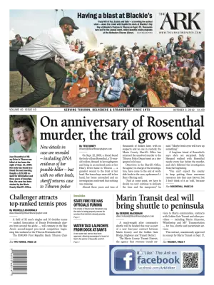 Front page of The Ark, October 3, 2012