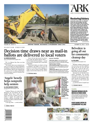 Front page of The Ark, October 10, 2012