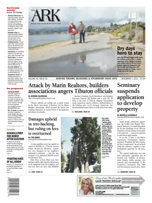 Front page of The Ark, November 7, 2012