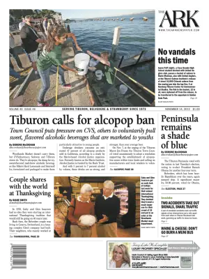 Front page of The Ark, November 14, 2012