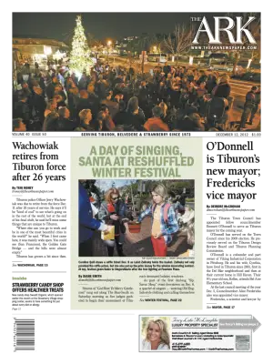 Front page of The Ark, December 12, 2012