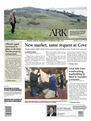 Front page of The Ark, January 16, 2013