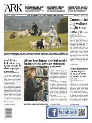 Front page of The Ark, January 23, 2013