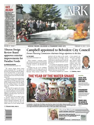 Front page of The Ark, February 13, 2013