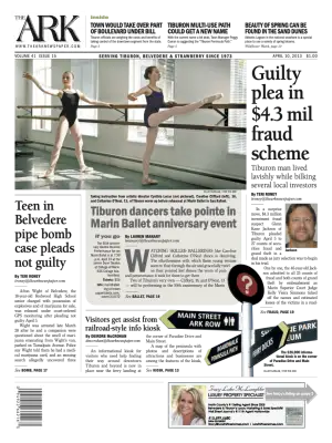 Front page of The Ark, April 10, 2013