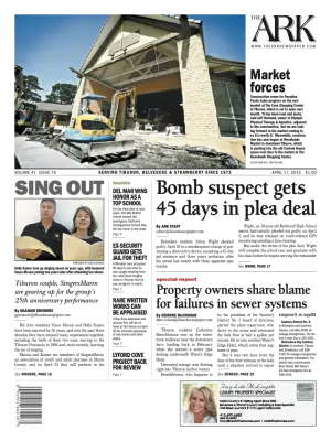 Front page of The Ark, April 17, 2013
