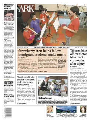 Front page of The Ark, April 24, 2013