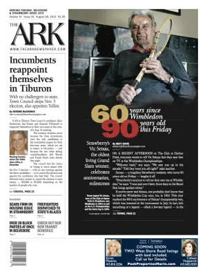Front page of The Ark, August 28, 2013