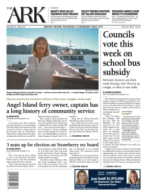Front page of The Ark, July 16, 2014