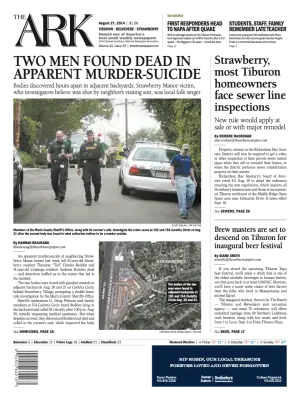 Front page of The Ark, August 27, 2014