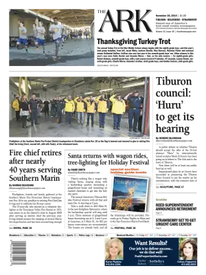 Front page of The Ark, November 26, 2014