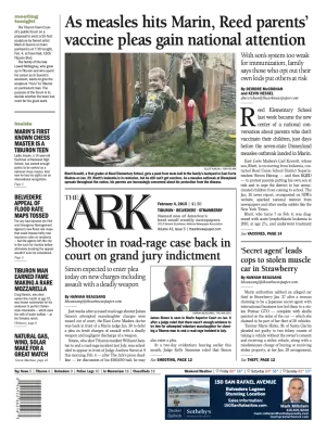 Front page of The Ark, February 4, 2015