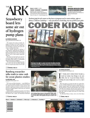 Front page of The Ark, March 11, 2015