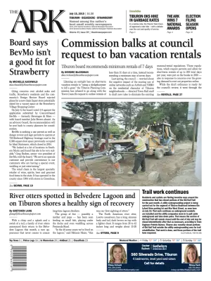 Front page of The Ark, July 15, 2015