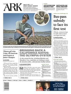 Front page of The Ark, August 12, 2015
