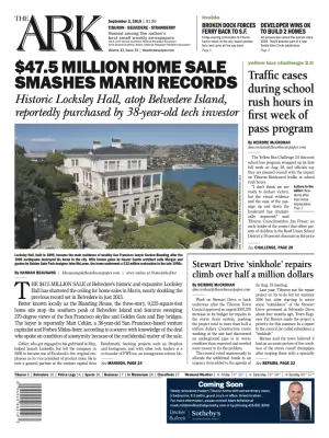 Front page of The Ark, September 2, 2015