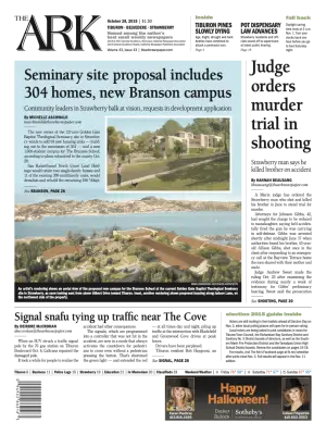 Front page of The Ark, October 28, 2015