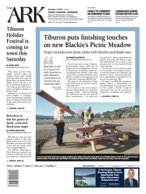 Front page of The Ark, December 2, 2015