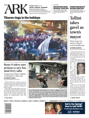 Front page of The Ark, December 9, 2015