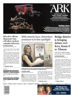 Front page of The Ark, December 23, 2015