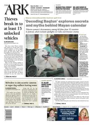 Front page of The Ark, March 30, 2016